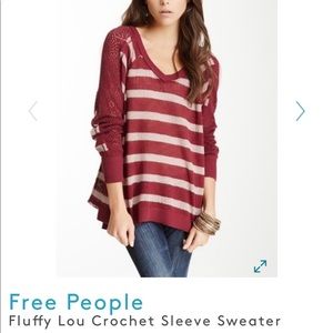 We the Free “Fluffy Lou Crochet Sleeve” sweater